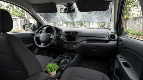 Foto kabin city car yang rapi dengan organizer di belakang jok
